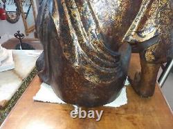 Large Old Chinese Bronze Sculpture Buddhist Monk Bodhidharma