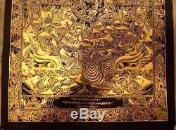 Large Rare Tibetan Chinese Hand painted Buddha wheel Mandala Thangka painting