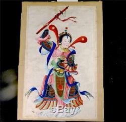 N842 Antique Chinese Pith Rice Paper Watercolour Painting