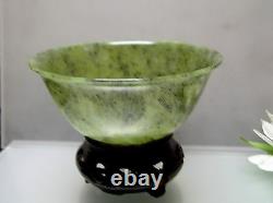 Natural Chinese antique old Jade thin bowl collectible