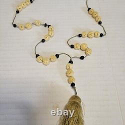 Necklace Antique With Silk Tassle