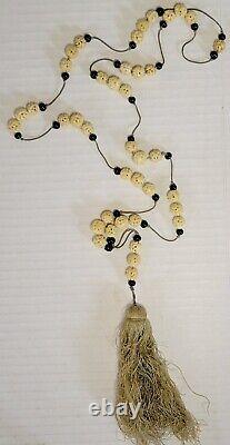 Necklace Antique With Silk Tassle