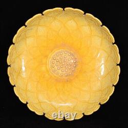 Nice Chinese Hand Painting Yellow Glazed Porcelain Plate