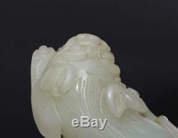 Old Antique Chinese Carved Natural Nephrite HeTian Jade Pendant with Kylin