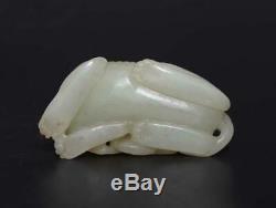 Old Antique Chinese Carved Natural Nephrite HeTian Jade Pendant with Kylin