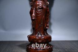 Old Chinese Antiques Natural Boxwood Hand-carved Exquisite Buddha Statue