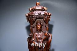 Old Chinese Antiques Natural Boxwood Hand-carved Exquisite Buddha Statue