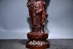 Old Chinese Antiques Natural Boxwood Hand-carved Exquisite Buddha Statue