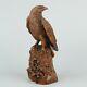 Old Chinese Exquisite Handmade Boxwood Bird Eagle Statue