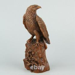 Old Chinese Exquisite Handmade Boxwood bird eagle statue