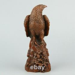 Old Chinese Exquisite Handmade Boxwood bird eagle statue