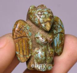 Old Chinese Liao Dynasty Hongshan Culture Turquoise Carving Hawk Bird Statue