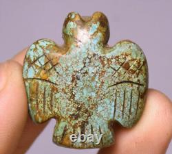 Old Chinese Liao Dynasty Hongshan Culture Turquoise Carving Hawk Bird Statue