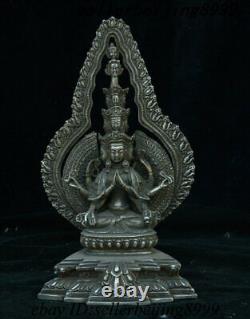 Old Chinese Silver 1000 Arms Avalokiteshvara of Goddess Guan Yin Kwan-yin Statue