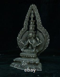 Old Chinese Silver 1000 Arms Avalokiteshvara of Goddess Guan Yin Kwan-yin Statue