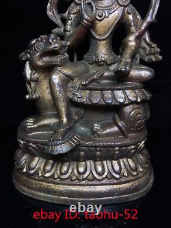 Old Chinese antiques Tibetan Buddhism bronze Manjusri Bodhisattva Buddha statue