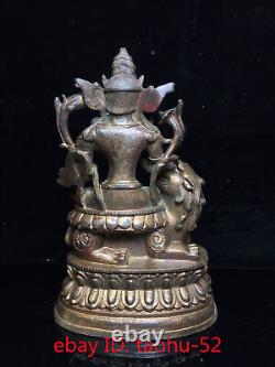 Old Chinese antiques Tibetan Buddhism bronze Manjusri Bodhisattva Buddha statue