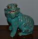 Old Or Antique Chinese Turquoise-glazed Crackleware Beast As Is