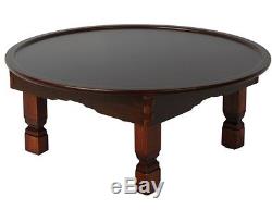 Oriental Floor Table Japanese Asian Antique Style Wooden low Tea Table Round