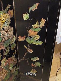 PRICE REDUCED Chinese Antique Style Coromandel 4 Panel Screen 20th Century