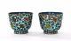 Pair Of 19c Chinese Gilt Cloisonne Enamel Tea Wine Cup With Goldfish Fish