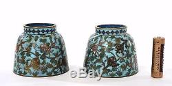 Pair of 19C Chinese Gilt Cloisonne Enamel Tea Wine Cup with Goldfish Fish