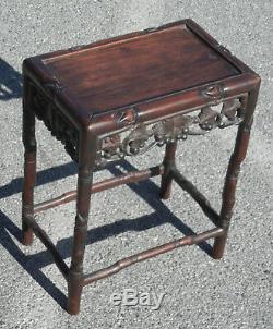 Pair of Antique Chinese Carved Rosewood Hardwood Tables