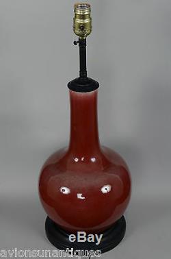 Qing Dynasty Chinese Porcelain Chinese Langyao Peach Glazed Vase Lamp
