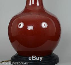 Qing Dynasty Chinese Porcelain Chinese Langyao Peach Glazed Vase Lamp