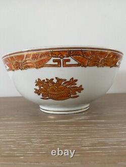 RARE 6 785 Orange Fitzhugh Chinese Export Porcelain Serving Bowl 10D 4.75H
