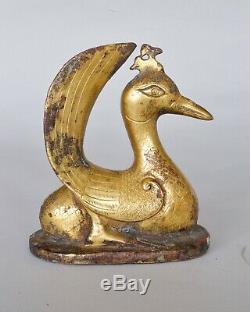 RARE Chinese Gilt Figure of Seated Bird, Han dynasty (206BC 220AD)