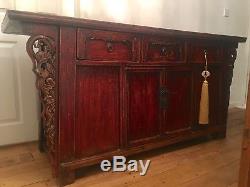 REDUCED! Antique Chinese Sideboard. Oriental Winged Cabinet. Beautiful patina