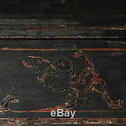 Rare Antique Chinese Qing Dynasty Shanxi Lacquer Gilded Painted Cabinet 18th C