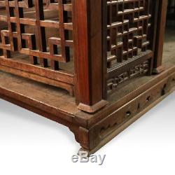 Rare Antique Chinese Wedding Bed Carved Rosewood Mirror Furniture China 19th C