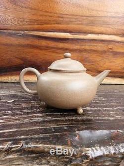 Rare Antique Chinese Yixing Pottery Teapot 3 Legs With Marked