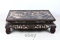 Rare Chinese Antique Lacquer Mother of Pearl Inlaid Kang Table, Qing dynasty (1)