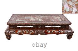 Rare Chinese Antique Lacquer Mother of Pearl Inlaid Kang Table, Qing dynasty (2)