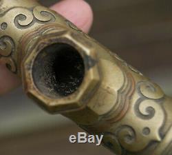 Rare Chinese Antique Pipe, O pium Light, Jade