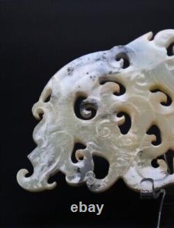 Rare Chinese Antiques Han Dynasty HeTian Jade Carve Semi-jade Huang