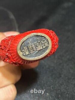 Rare Chinese Cinnabar Snuff Bottle Old