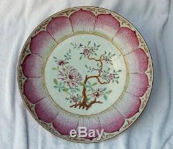 Rare Qing Qianlong Chinese Export Porcelain Famille-Rose Lotus Dish, circa 1760