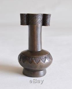Rare & Valuable Chinese Antique Small Bronze Arrow Head Vase, Ming dynasty