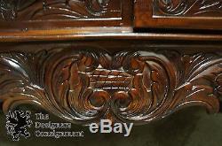Rosewood Carved Chinese Chippendale China Cabinet Ball Claw Asian Bookcase Curio