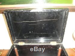 SALE! C1840 CHINESE EXPORT Japanned Black Lacquer BOX 13x8x9
