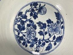 Superb 14 Large Antique Chinese Daoguang Blue And White Bowl