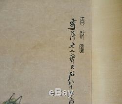 Superb Chinese Watercolor Hundred Treasure Hanging Scroll Painting Qi Baishi