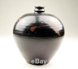 Superb Large Antique Chinese Jin / Yuan Splashed Brown Black Temmoku Cizhou Jar
