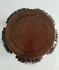 Superb Rare Chinese Antique Carved Floral Wood Stand For Fish Bowl/vase/statute