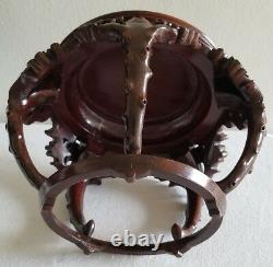Superb Rare Chinese Antique Carved Floral Wood Stand For Fish Bowl/vase/statute