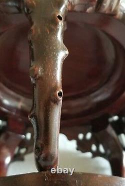 Superb Rare Chinese Antique Carved Floral Wood Stand For Fish Bowl/vase/statute